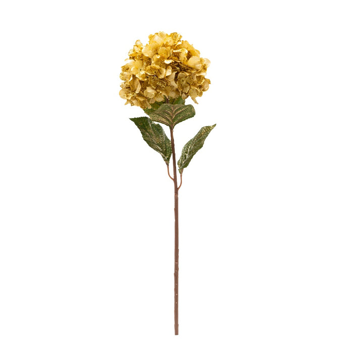 28 1/2 in Polyester Glittered Hydrangea - Gold
