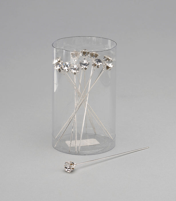 Jewel Head Stick Pin - Clear