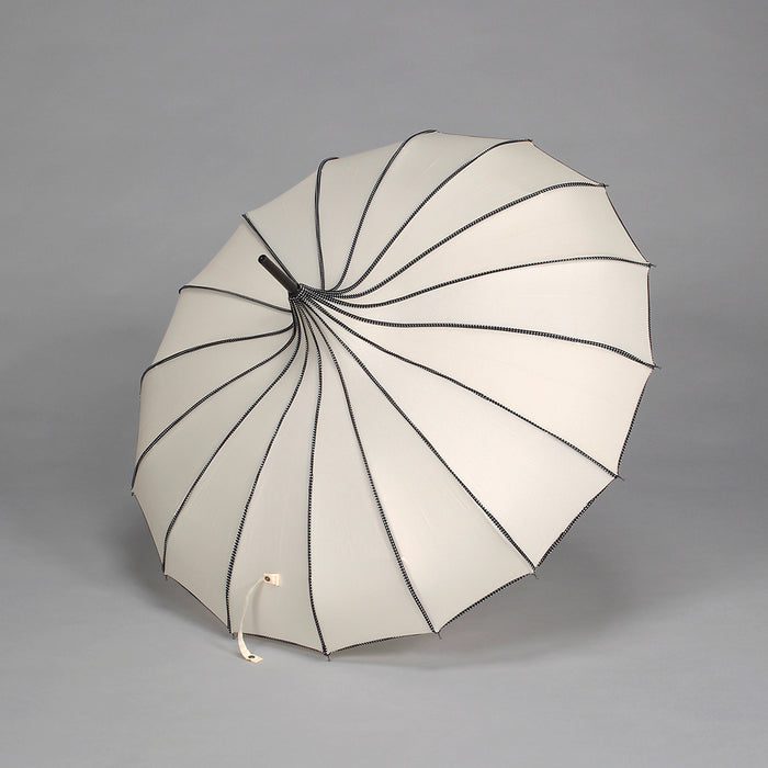 33"L X 34"Oad Polyester Tiffany Umbrella - Cream