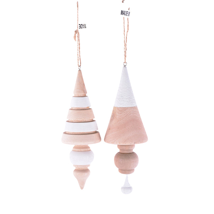 Wooden Ornament - White/Natural