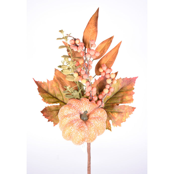 16" Pumpkin Leaves Berry Pick - Yellow/Green