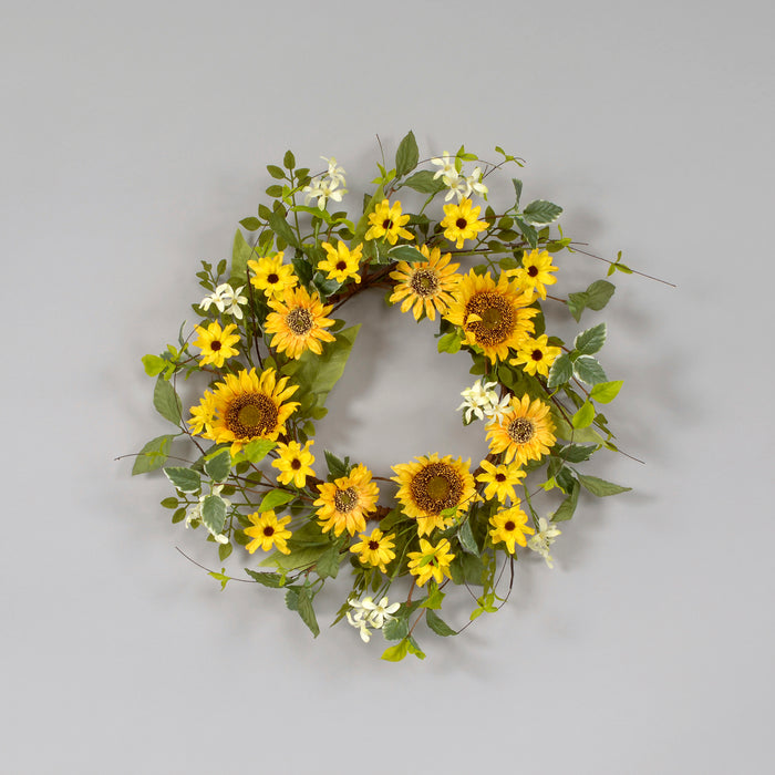 Sunflower/Mixed Foliage Wreath