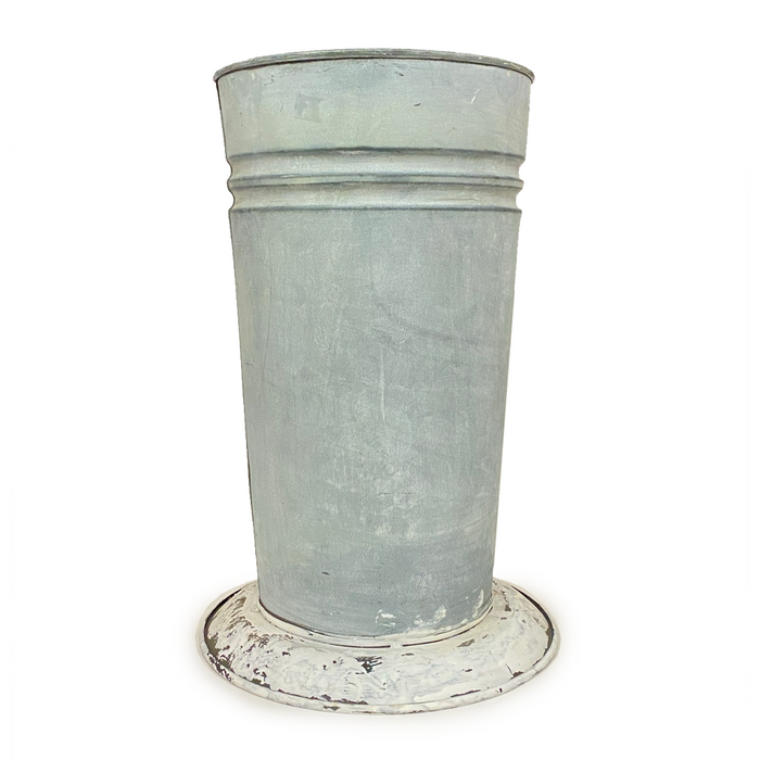 Metal Watertight Umbrella Planter - Antique Grey Wash