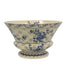 9.5" Round Rose Trellis Bowl  - Blue/White