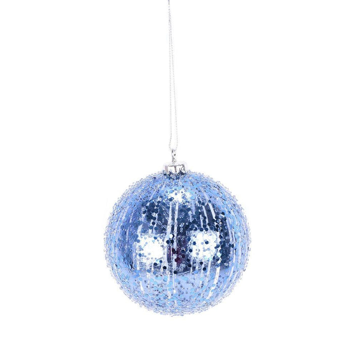 4" Glitter Drip Ball Ornament - Periwinkle