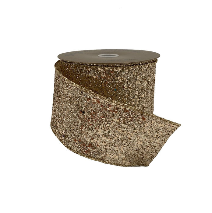 Metallic Glitter Ribbon - Champagne
