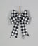 Plaid Fabric Bow Ornament - Black/White