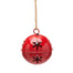 4 in Metal Jingle Bell Ornament w/Rope Hanger - Red