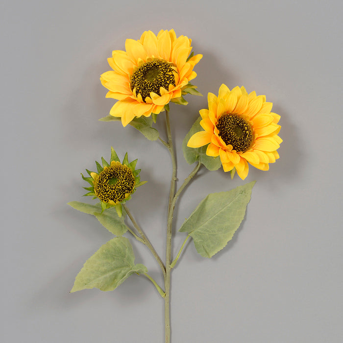 Polyester Sunflower Spray - Yellow