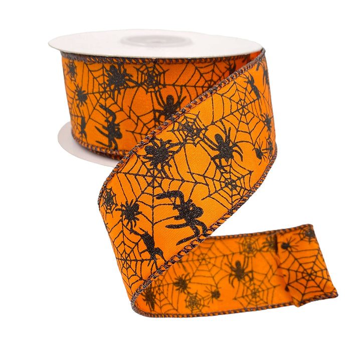 Spiders & Web Ribbon - Orange