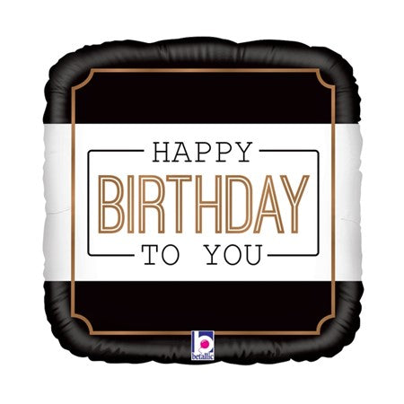 18" Classic Birthday Balloon - Black & White