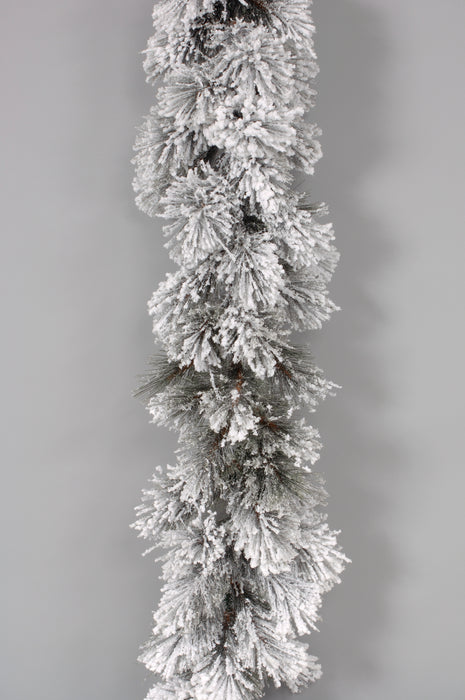 Vinyl Flocked Black Pine Garland