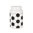 7 in White Soccer Decal Glass Jar Vase