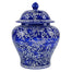 15" Floral Ginger Jar - Blue/White