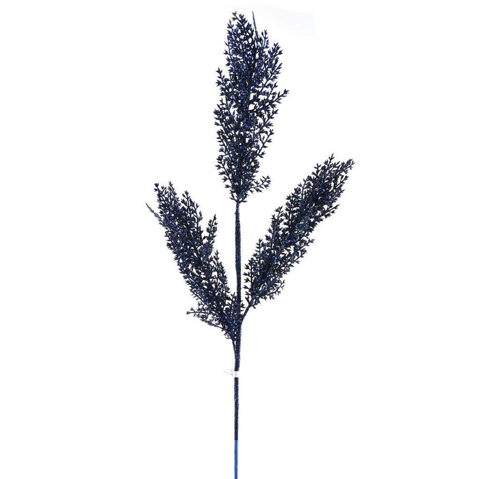 27" Glitter Cedar Spray - Midnight Blue