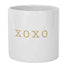5" Round Ceramic Container White w/Gold XOXO