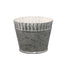 Metal Pot w/Corrugated rim TT 3-3/4"TD X 3-7/8"H X 3-5/8"BD