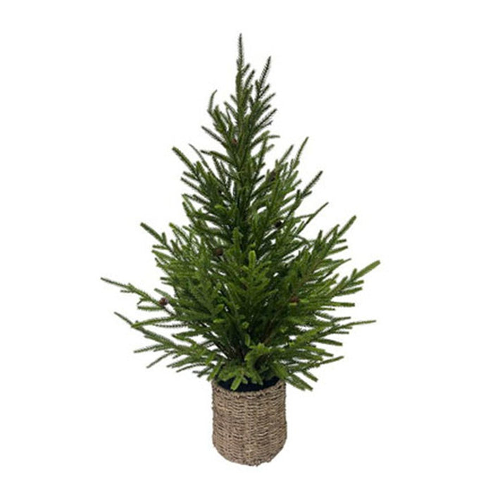32 in Christmas Norfolk Tree w/Basket - Green