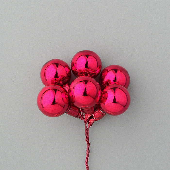 25Mm Glass Christmas Balls - Red