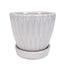 2.75" Small White Ceramic Pot w/Saucer