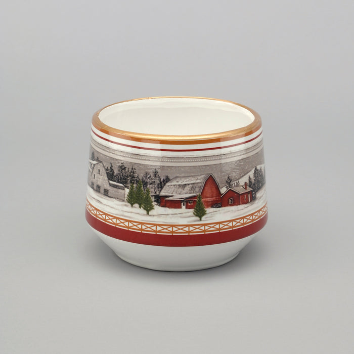 Terracotta Pot w/Country Houses