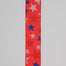 Faux Linen U.S. Stars Ribbon - Red