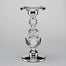 9-1/2" Clear High Candle Holder With Silver Trim