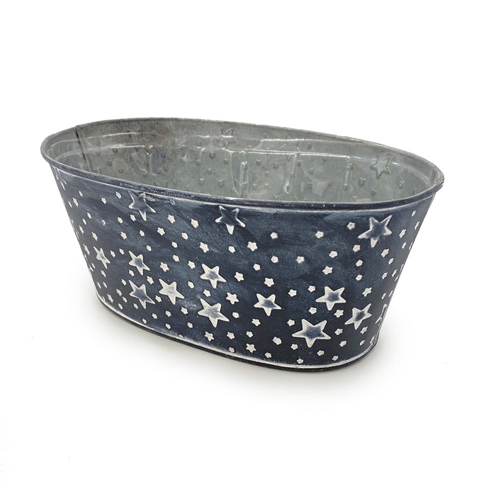 OASIS 8 1/2" Star Tin Oval - Black & White