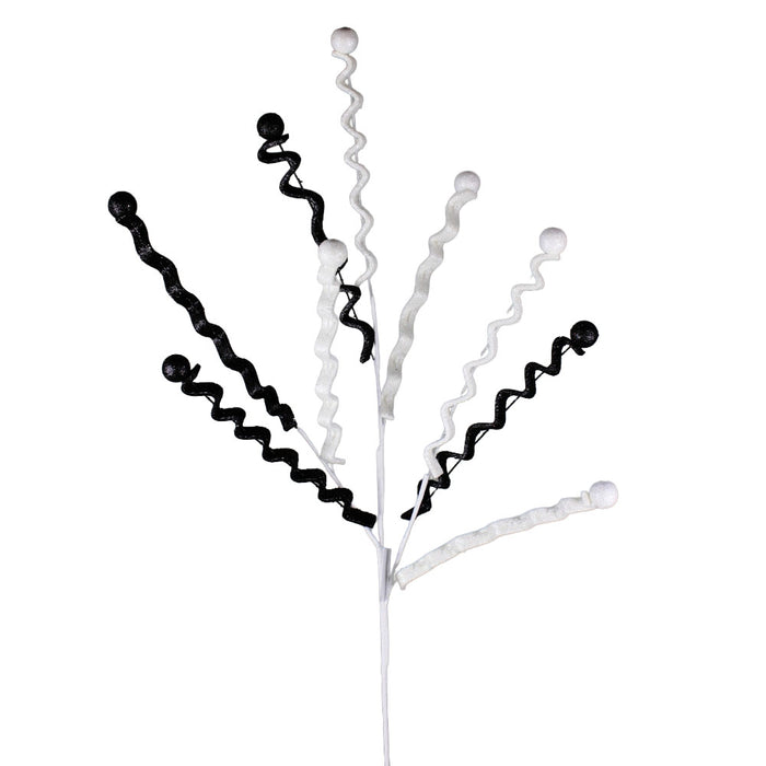 33 in Glitter Curly Spray - White/Black