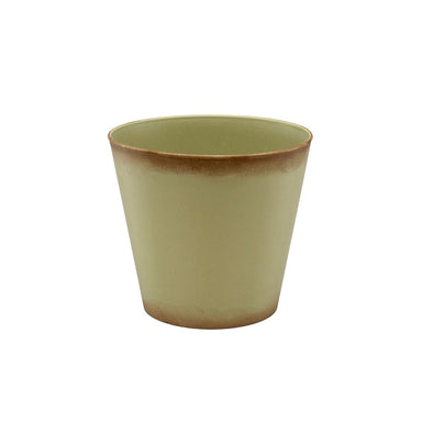 6" Round Pot w/Antiqued Rim & Bottom - Green