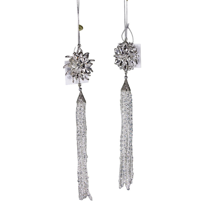 10 in Jewel Drop Ornament - Platinum