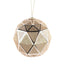 5" Glitter Geo Ornament - Platinum/Gold