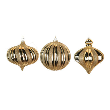 Holiday Trio Ornament - Gold