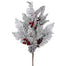 33 in Snow Pine Berries Cone Spray - White/Red/Green