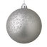 Antique Plastic Ball Ornament w/Cap Hanger - Matte Silver