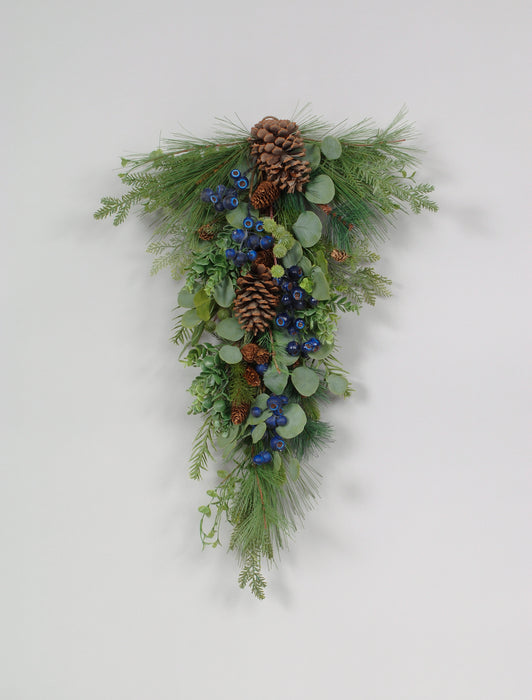 Mixed Foliage/Vinyl Pine/Blueberry/Cone Teardrop