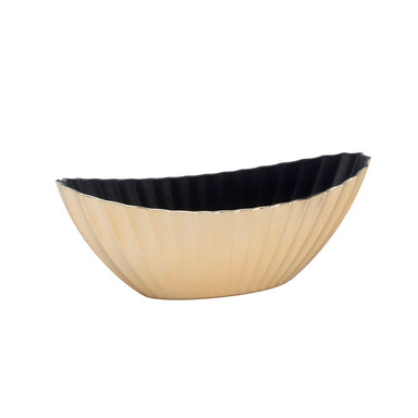11 in Fluted Boat Planter - Foil Gold