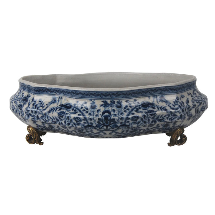 15.5" Planter - Blue/White
