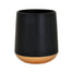 4.25" Round Ceramic Pot - Black w/Gold Bottom