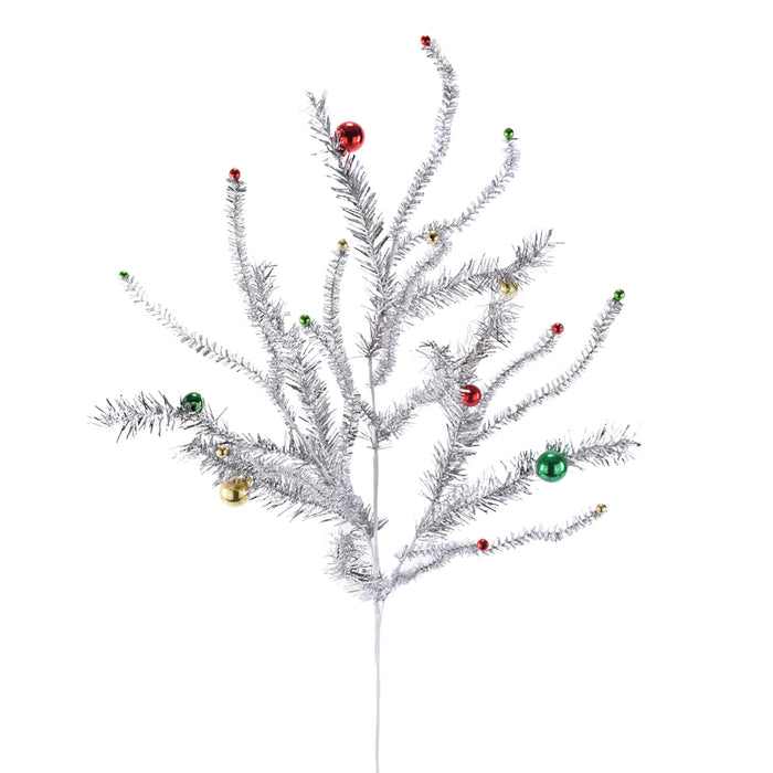 Tinsel Ball Spray - Platinum
