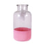 BOTTLE VASE 8"X3.94"X3.94"PINK CLEAR