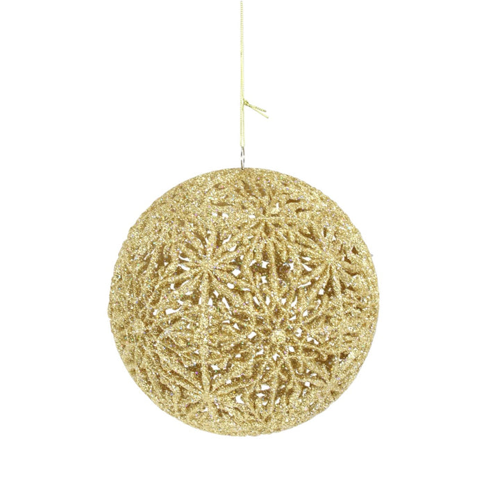 8 in Glitter Starburst Ornament - Gold