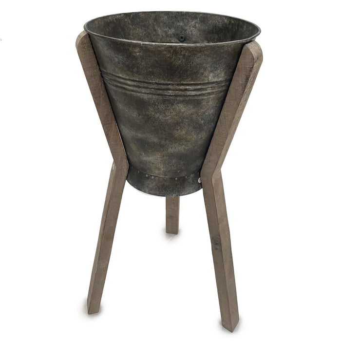 24.5" Metal Planter w/Legs - Galvanized