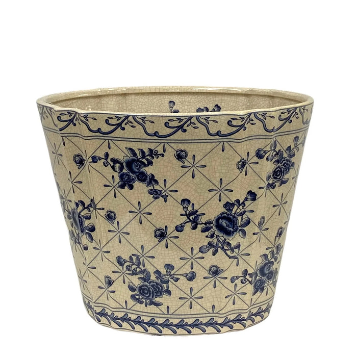 10.5" Petite Oval Cache - Blue/White
