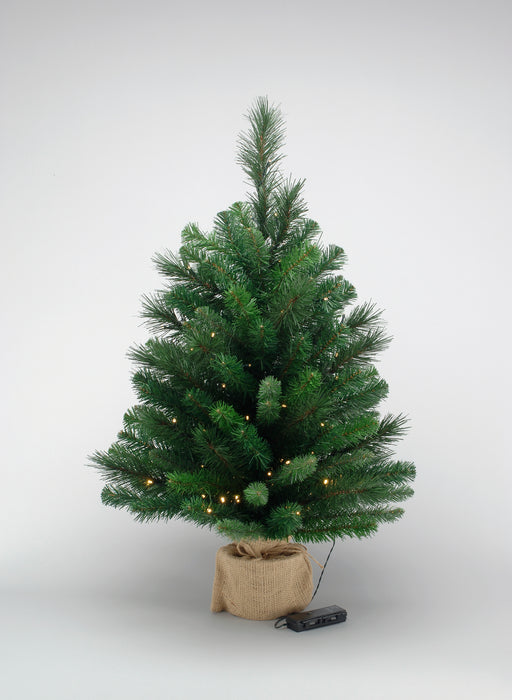 Vinyl Pre-Lit Deluxe Evergreen Tree