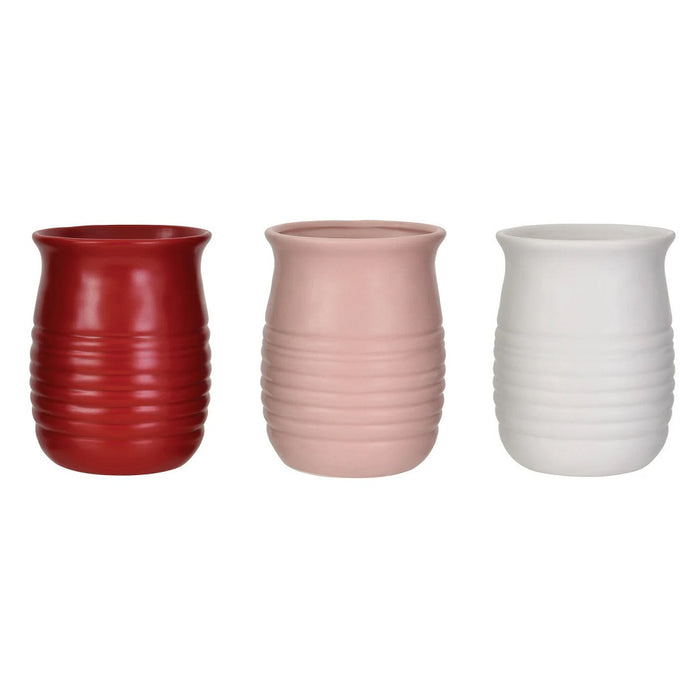5.7" Round Line Design Ceramic Pot - Assortment of 3