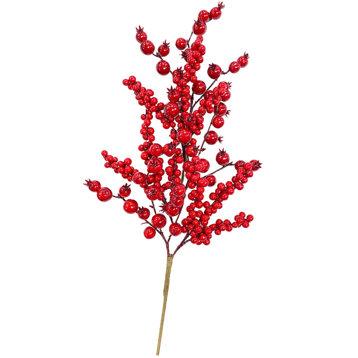28" Mixed Matte Berry Spray - Red