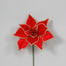 Velvet Poinsettia w/Jute Edge - Red