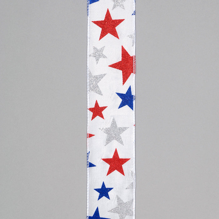 Satin U.S. Stars Ribbon - Red/White/Blue