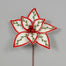 13" Felt Poinsettia Pick w/Leaf - White/Green